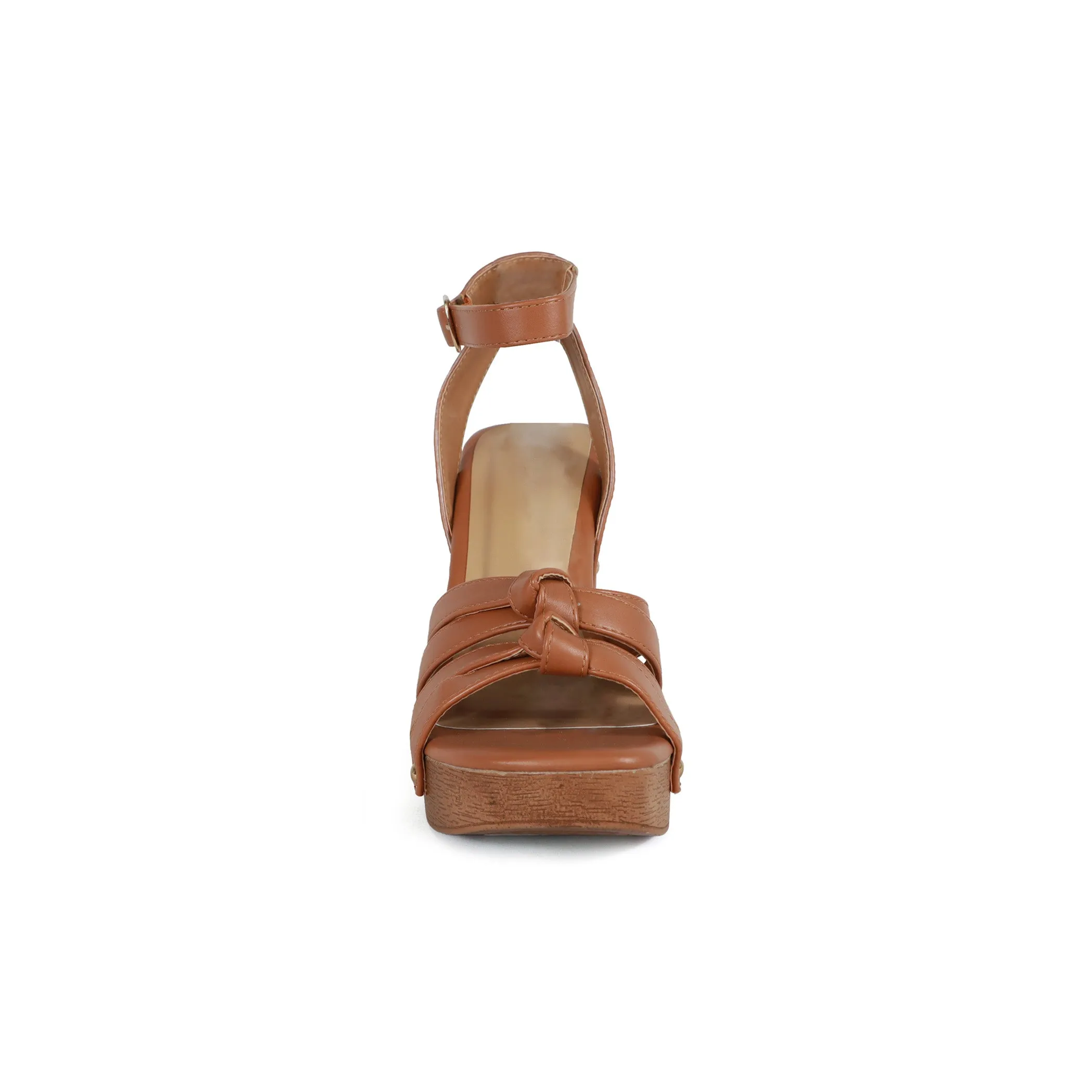 ARLESA-11 Women's Multiple Bow Straps Wood Heel
