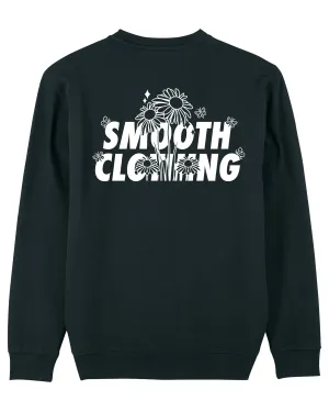 Black Crew / Flowers White Front Back Women