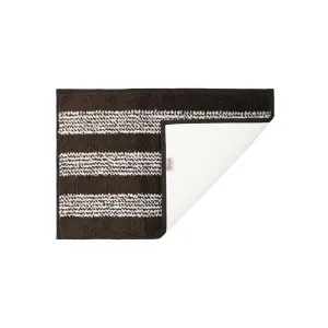 Brown Striped Microfiber Bathmat
