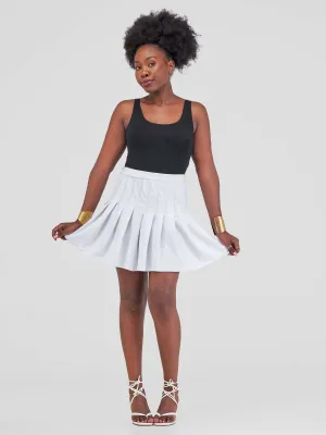 Busu Pleat Skirt - White