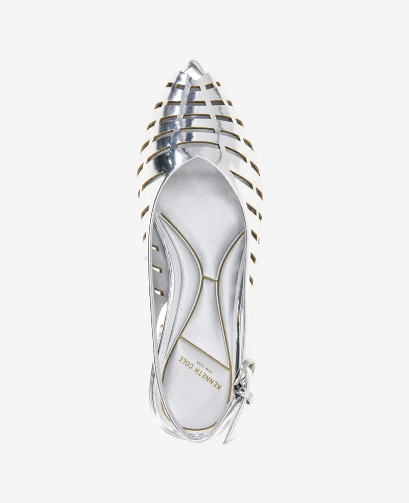 Calabra Metallic Huarache Slingback