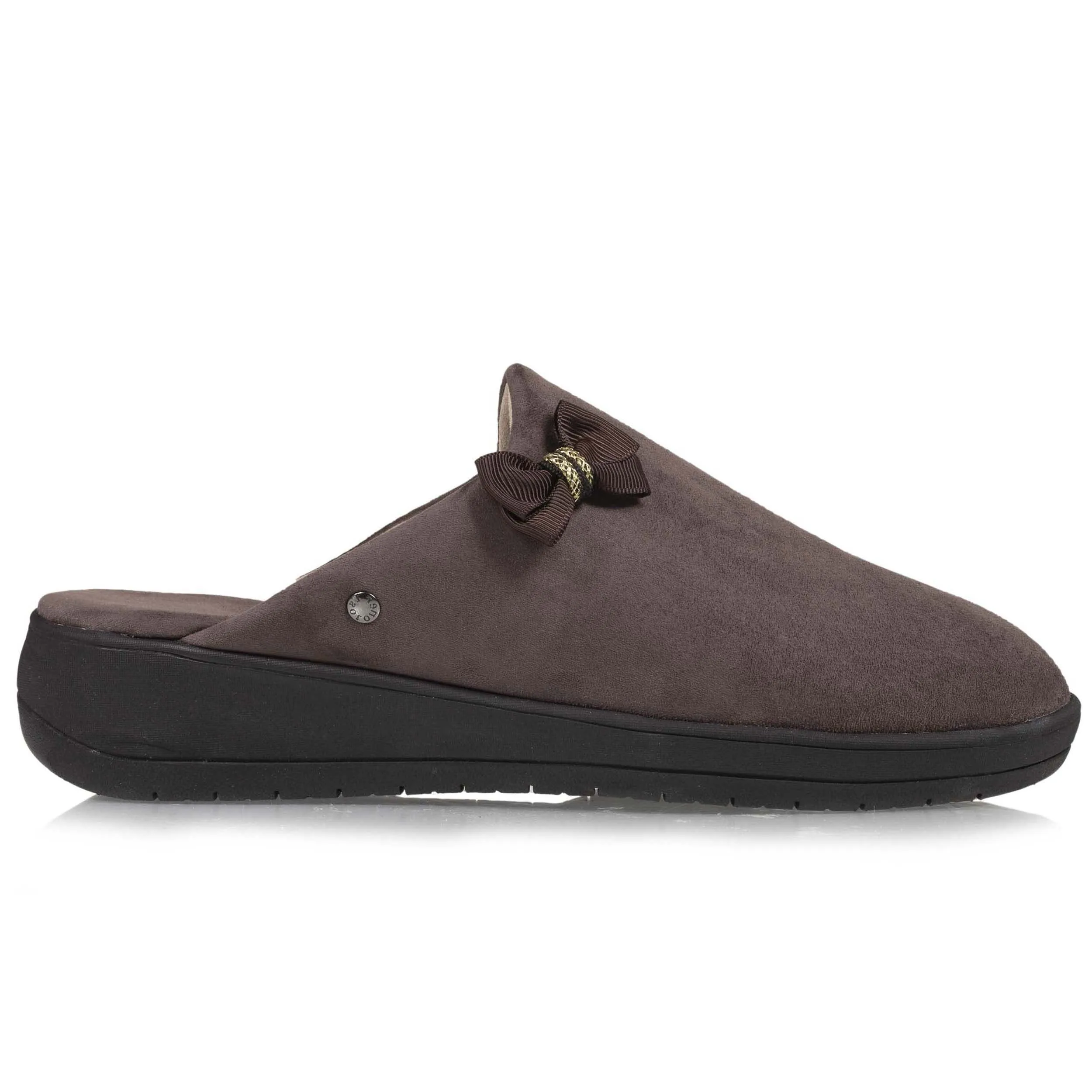 Chaussons mules Femme Talon Nœud Taupe