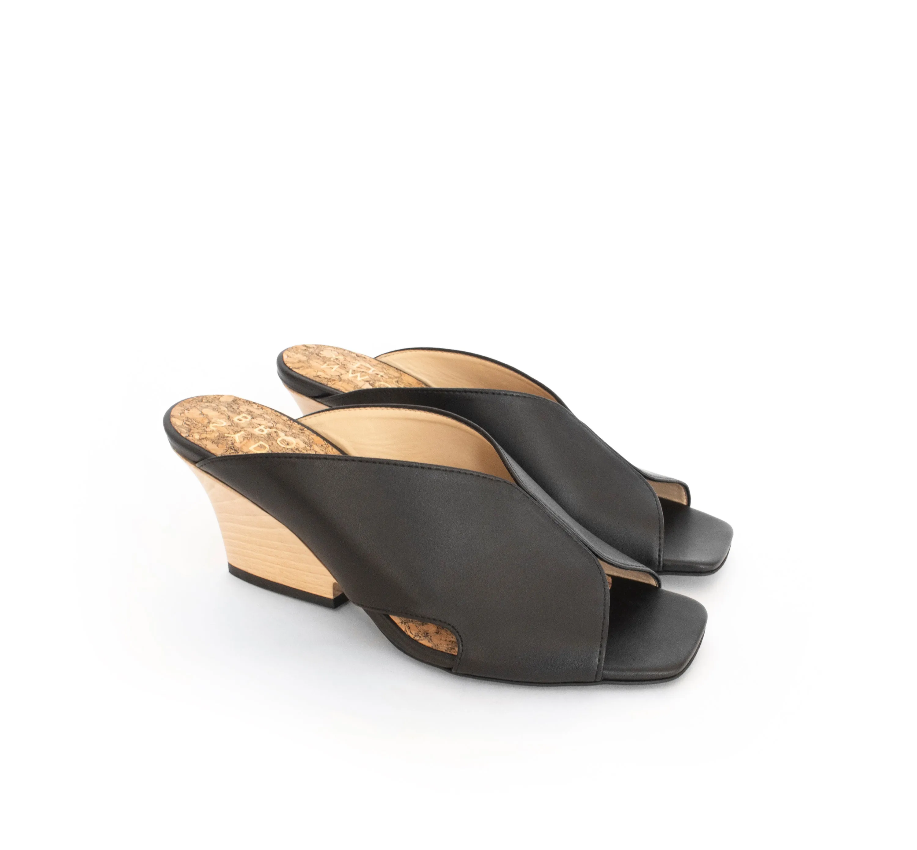 Circle Mule Black Faux-Nappa