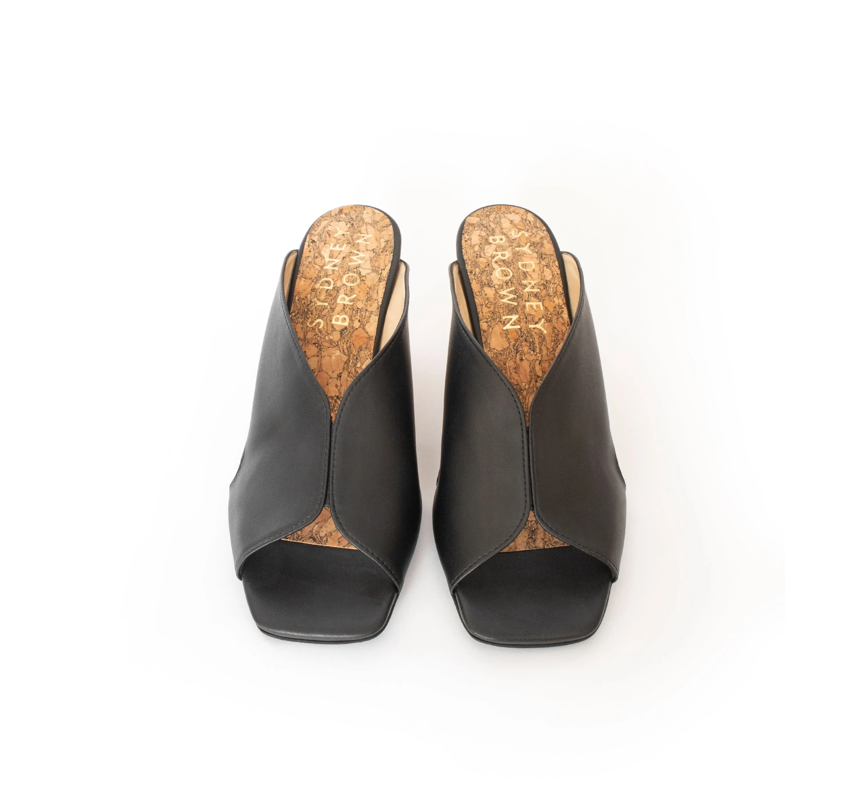 Circle Mule Black Faux-Nappa