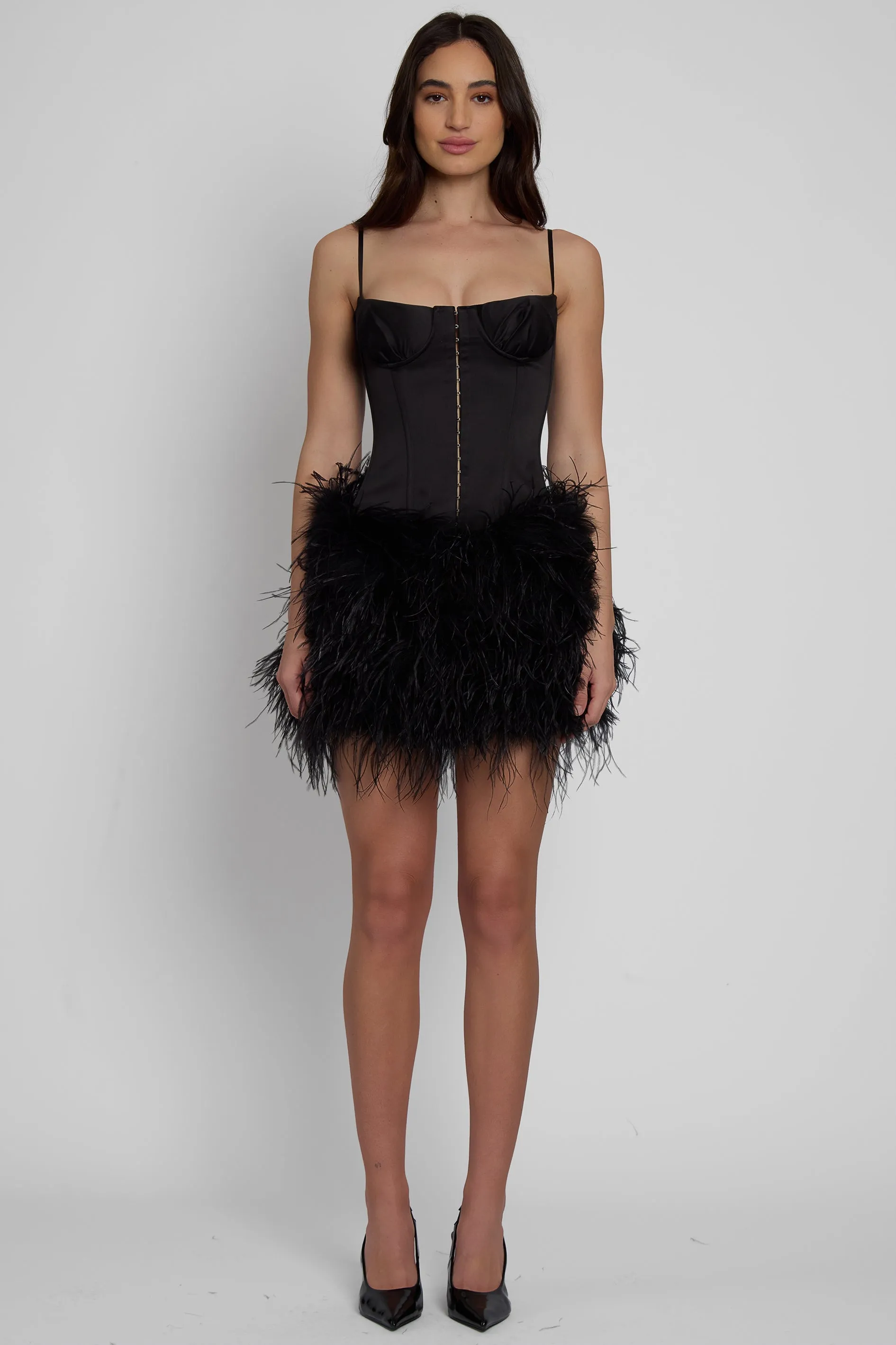 Cloud Feather Mini Trendy Skirt - Black