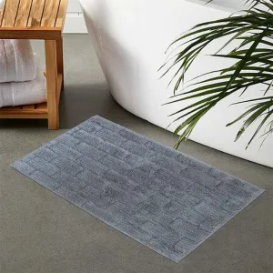 Cloud Grey Tiled Cotton Bathmat