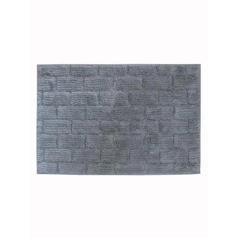 Cloud Grey Tiled Cotton Bathmat