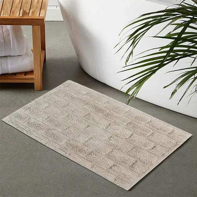 Cobble Stone Tiled Cotton Bathmat