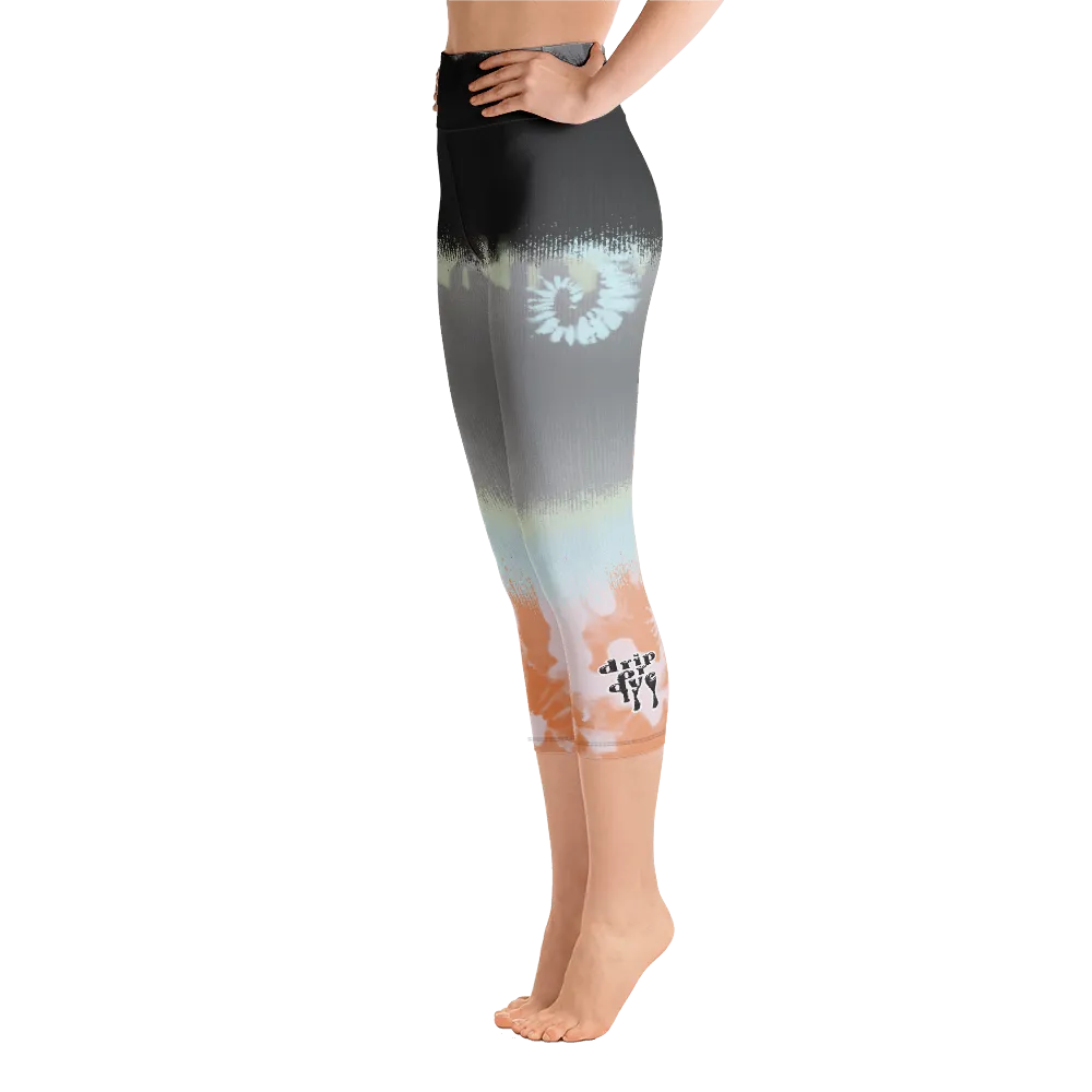 CRXWN | Drip Or Dye SB High Spectrum Easter Ombre Tye Dye Yoga Capri Leggings Venice Beach Vibez