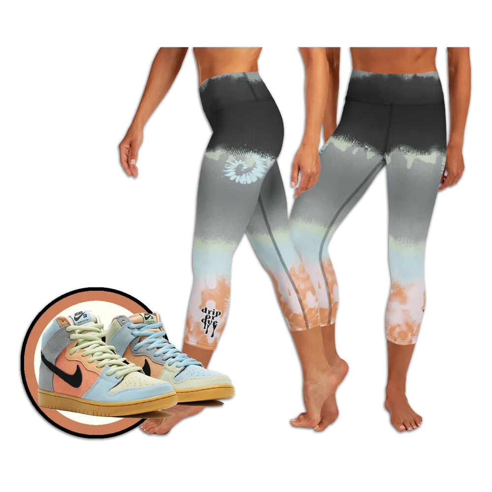 CRXWN | Drip Or Dye SB High Spectrum Easter Ombre Tye Dye Yoga Capri Leggings Venice Beach Vibez