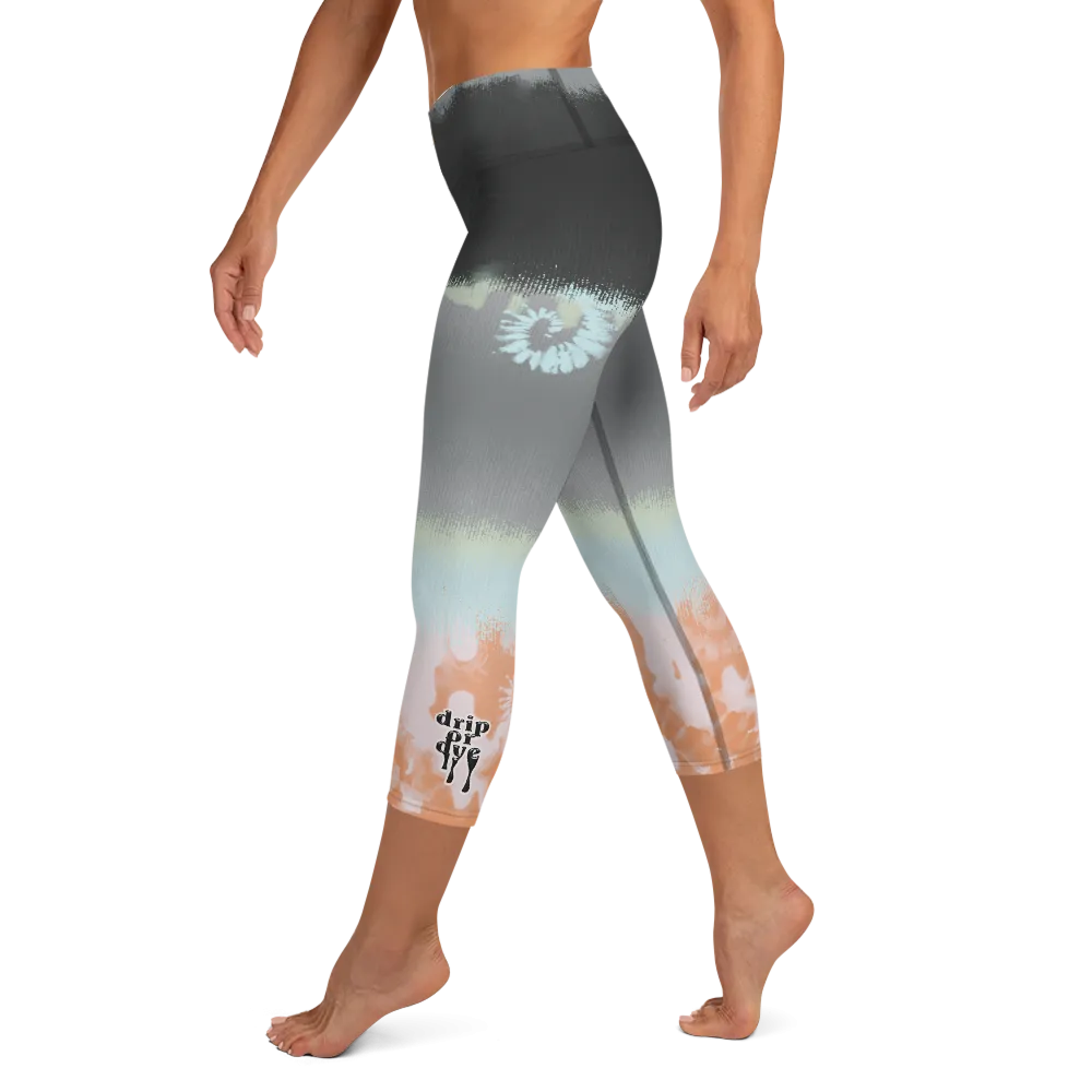 CRXWN | Drip Or Dye SB High Spectrum Easter Ombre Tye Dye Yoga Capri Leggings Venice Beach Vibez
