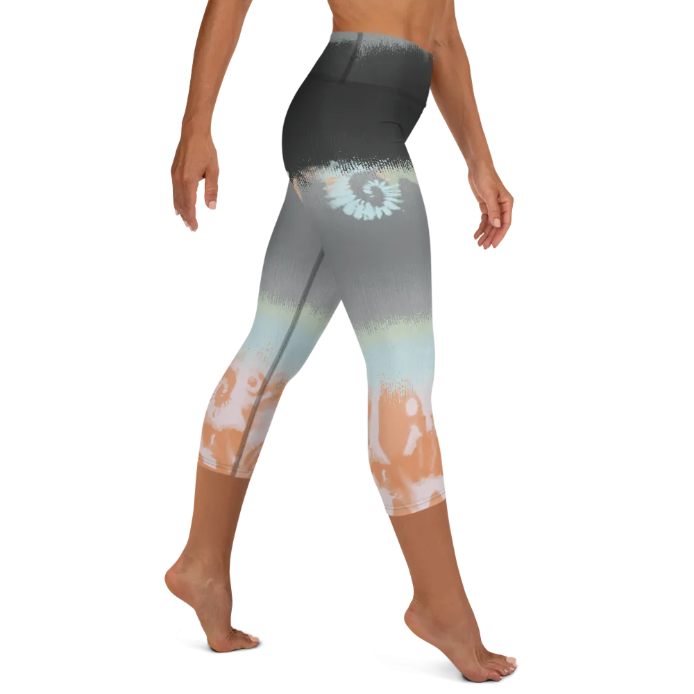 CRXWN | Drip Or Dye SB High Spectrum Easter Ombre Tye Dye Yoga Capri Leggings Venice Beach Vibez
