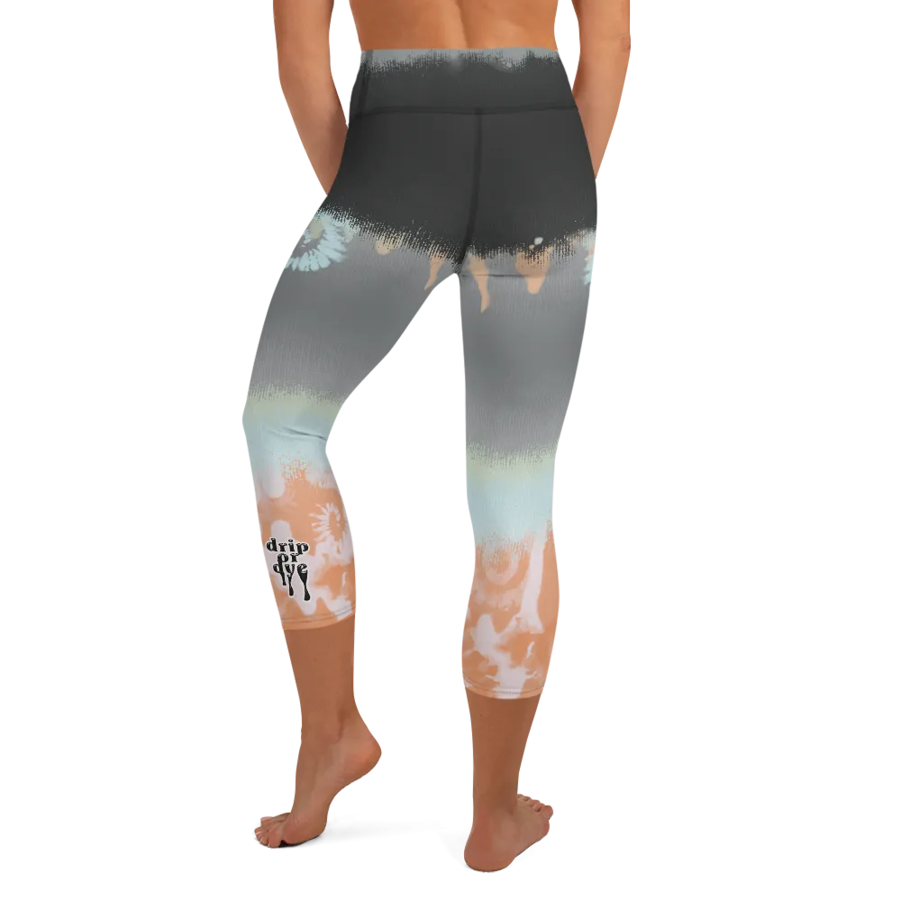 CRXWN | Drip Or Dye SB High Spectrum Easter Ombre Tye Dye Yoga Capri Leggings Venice Beach Vibez