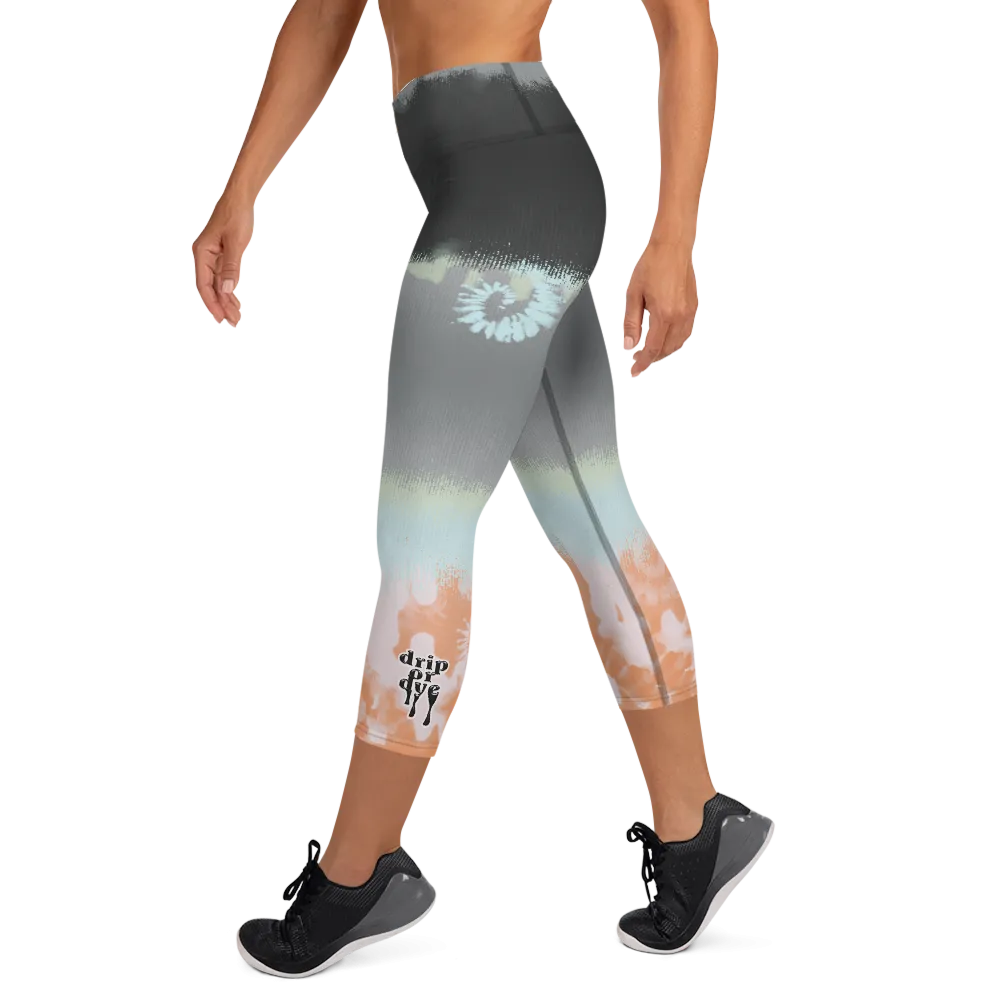 CRXWN | Drip Or Dye SB High Spectrum Easter Ombre Tye Dye Yoga Capri Leggings Venice Beach Vibez