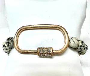 Dalmation Jasper Stone and Bar Bracelet