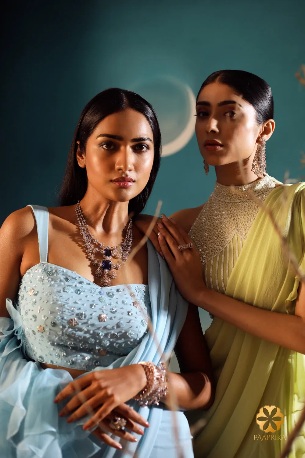 Enchanting Pastel Aqua Blue Ruffle Georgette Saree - Delicate Ruffles and Embroidered Blouse for a Graceful Look
