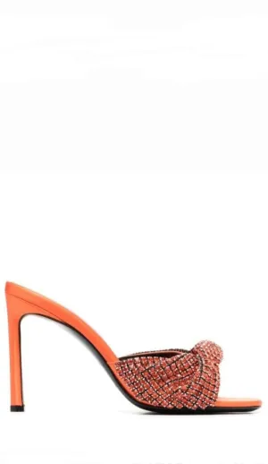 Evangelie Orange Crystal Mules