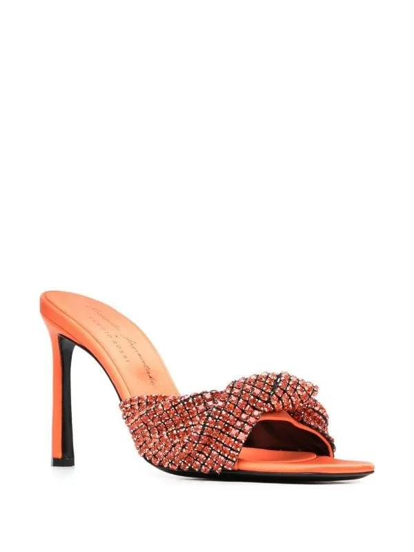 Evangelie Orange Crystal Mules