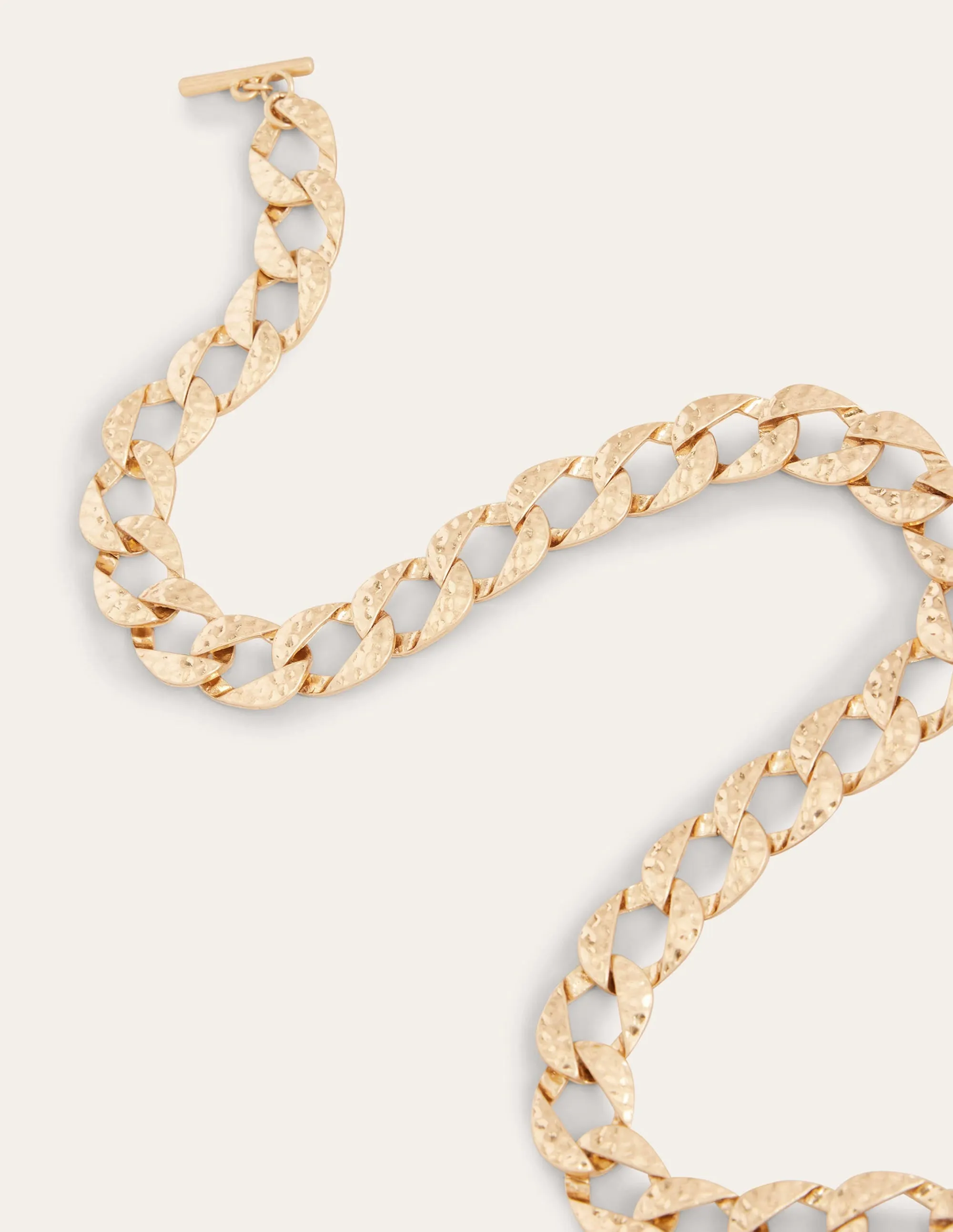 Hammered Chain Necklace-Gold