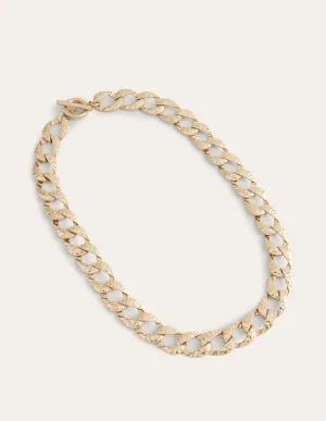 Hammered Chain Necklace-Gold