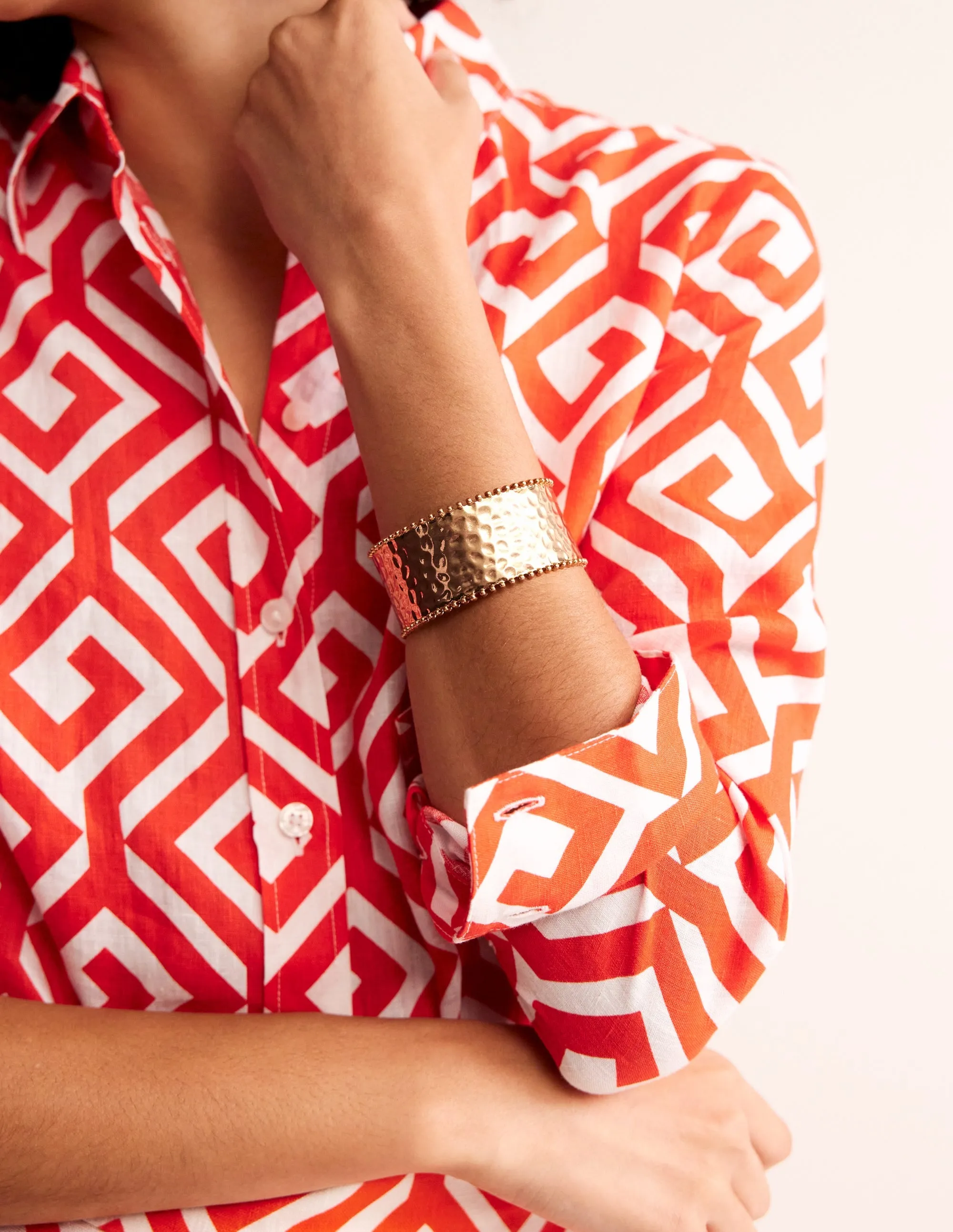Hammered Cuff Bracelet-Gold