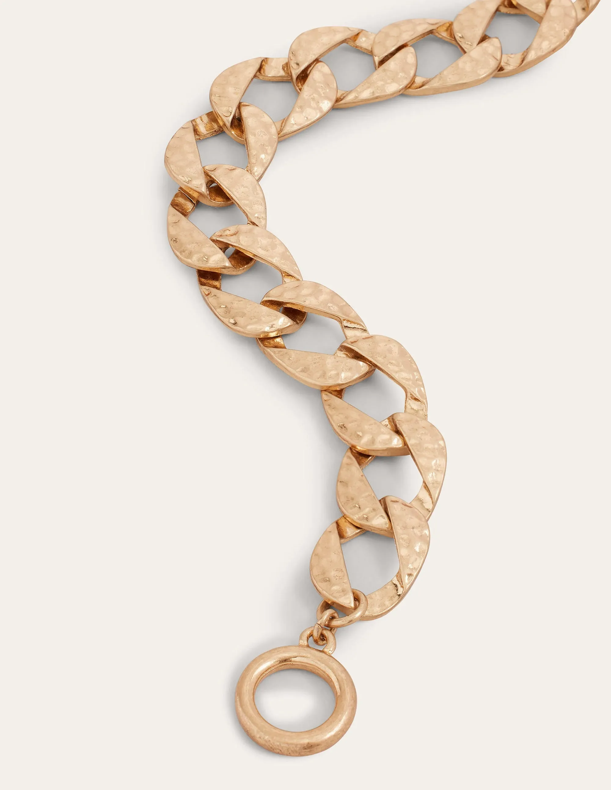 Hammered Flat Chain Bracelet-Gold
