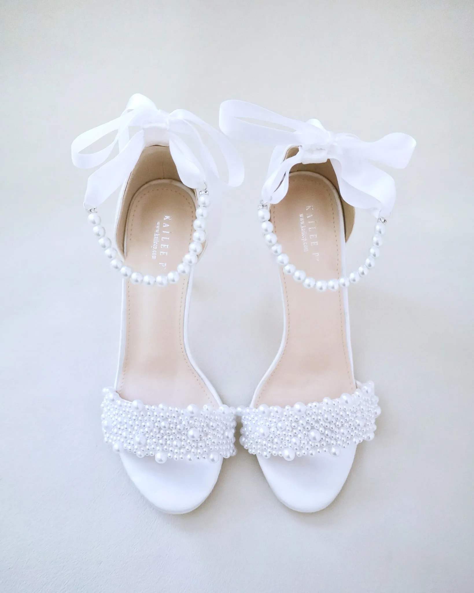 JOSKAA 2024 New Fashion High Heel Satin High Heel Wedding Sandals with Perla Applique