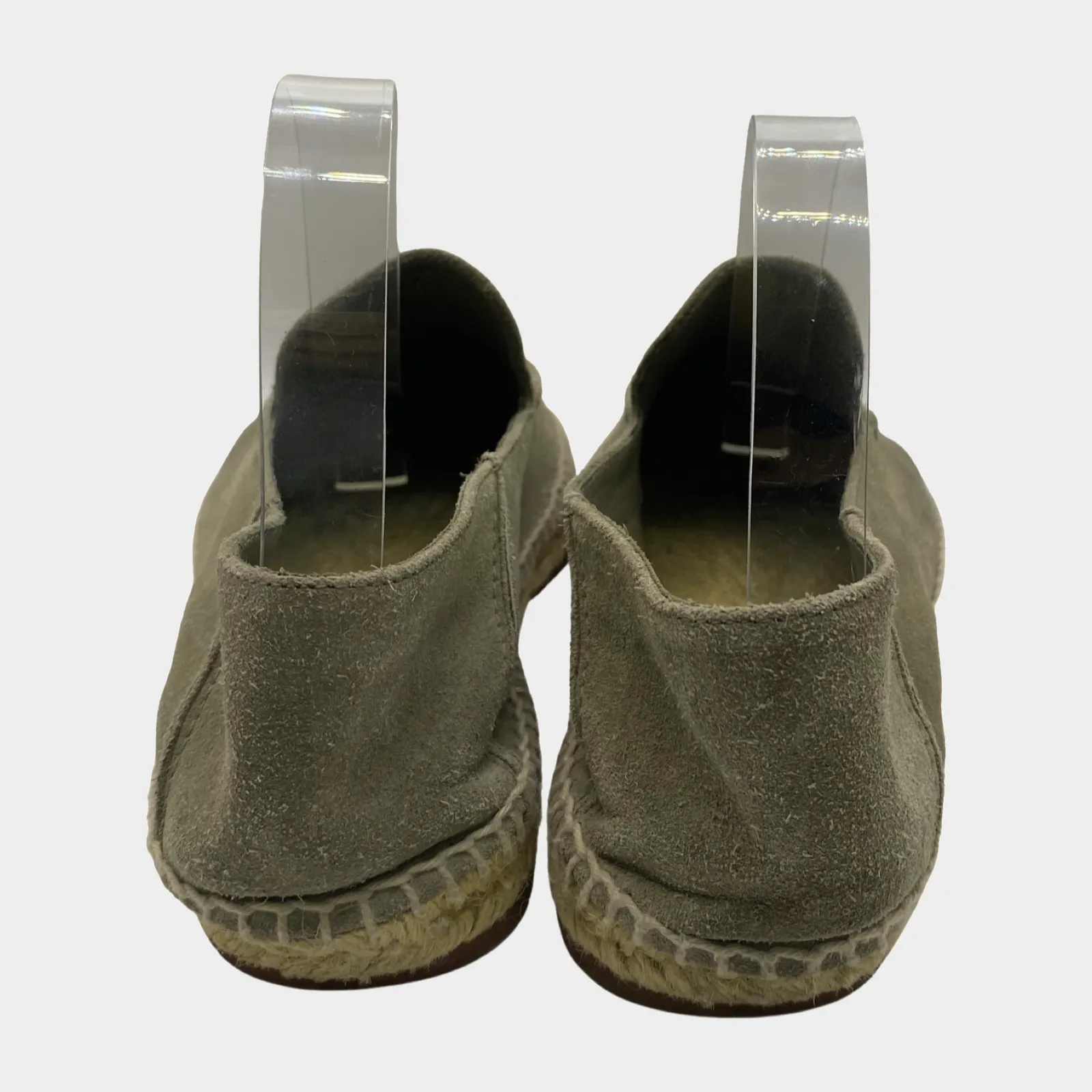 Loro Piana women's grey suede and raffia sole 'Seaside Walk' espadrilles