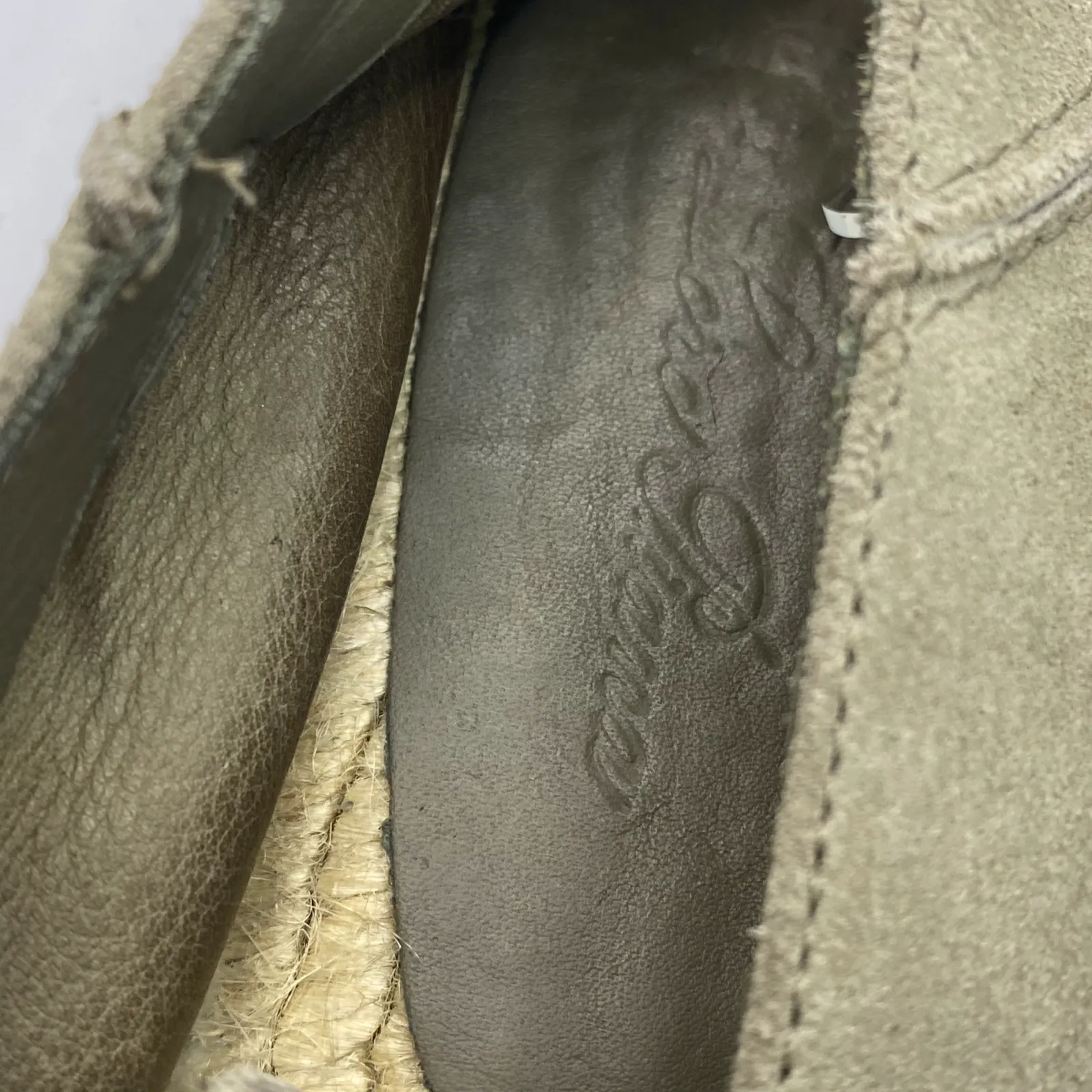 Loro Piana women's grey suede and raffia sole 'Seaside Walk' espadrilles