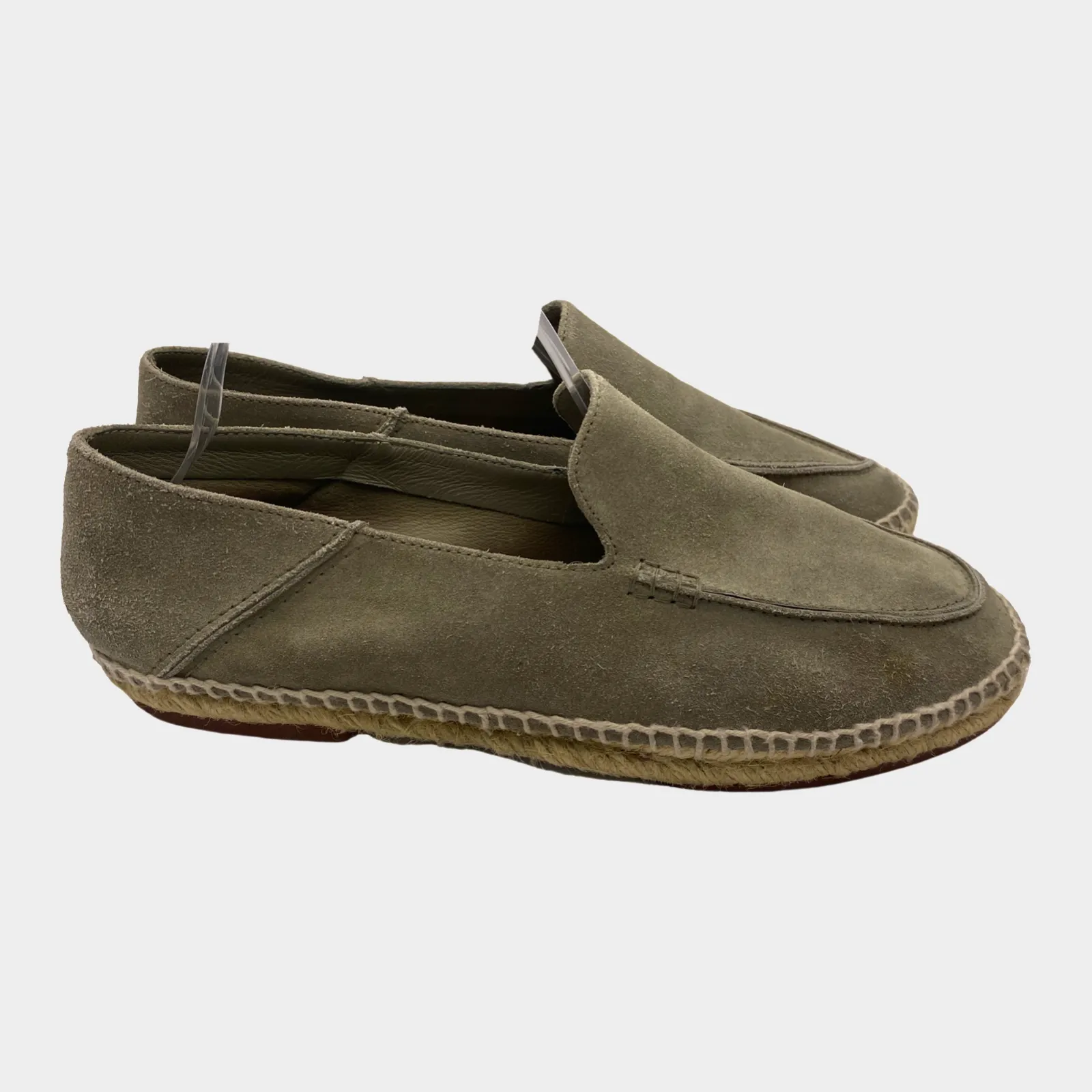 Loro Piana women's grey suede and raffia sole 'Seaside Walk' espadrilles