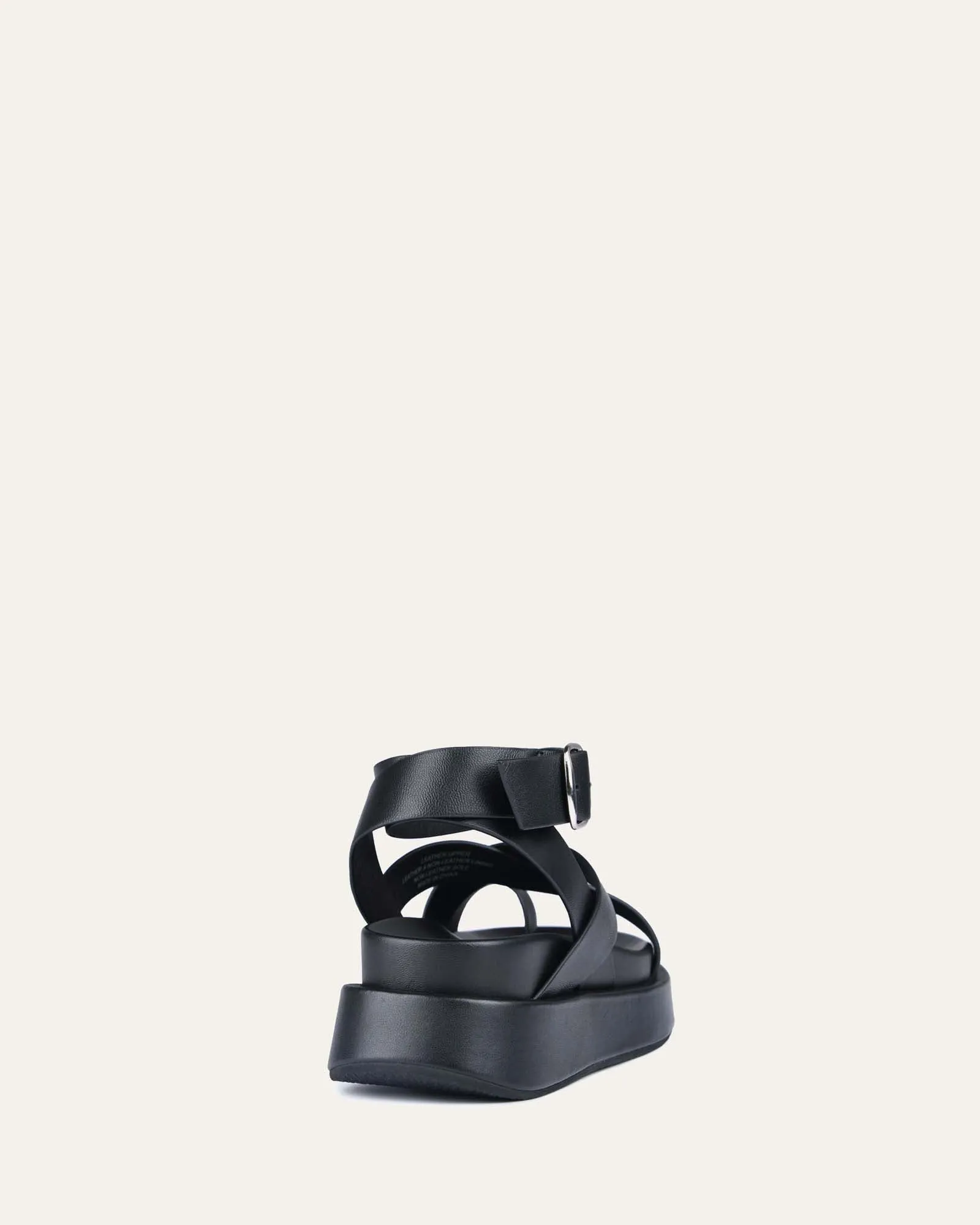 MACK FLAT SANDALS BLACK LEATHER