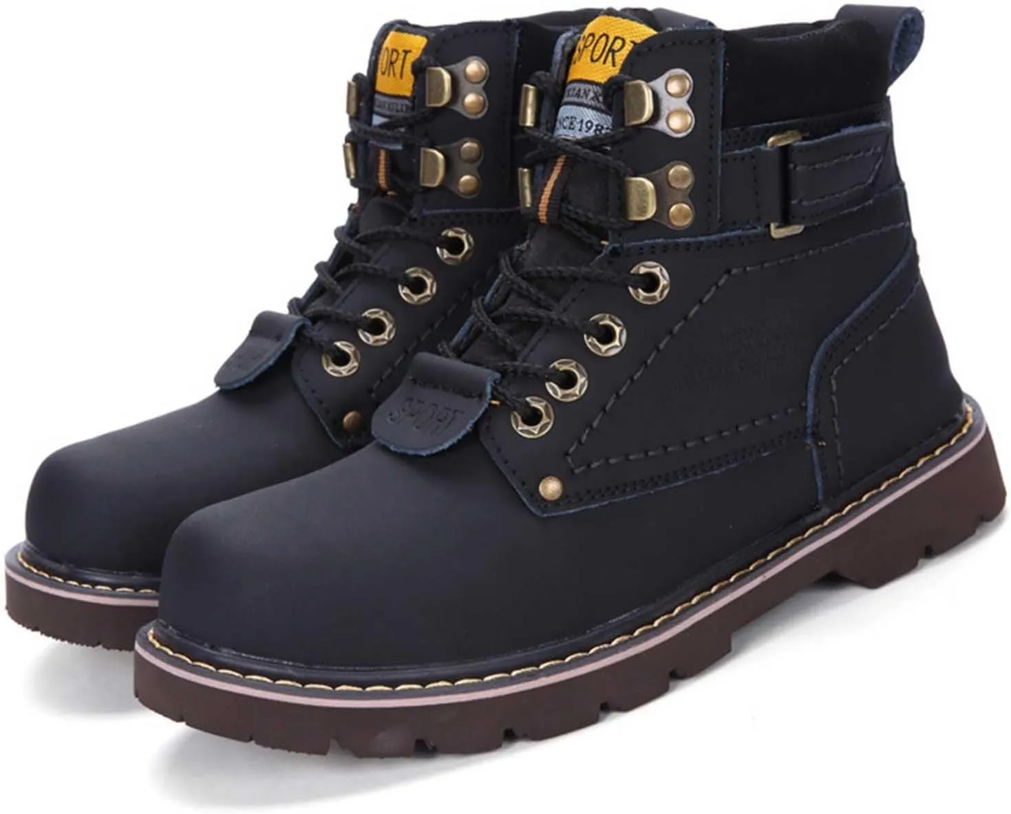 Men's Work Boots Steel Toe Hiking Sneakers Ankle Ladies Women's Workout Shoes Winter Platform Shoes Slip Resistant Safety Hike Grounded Footwear