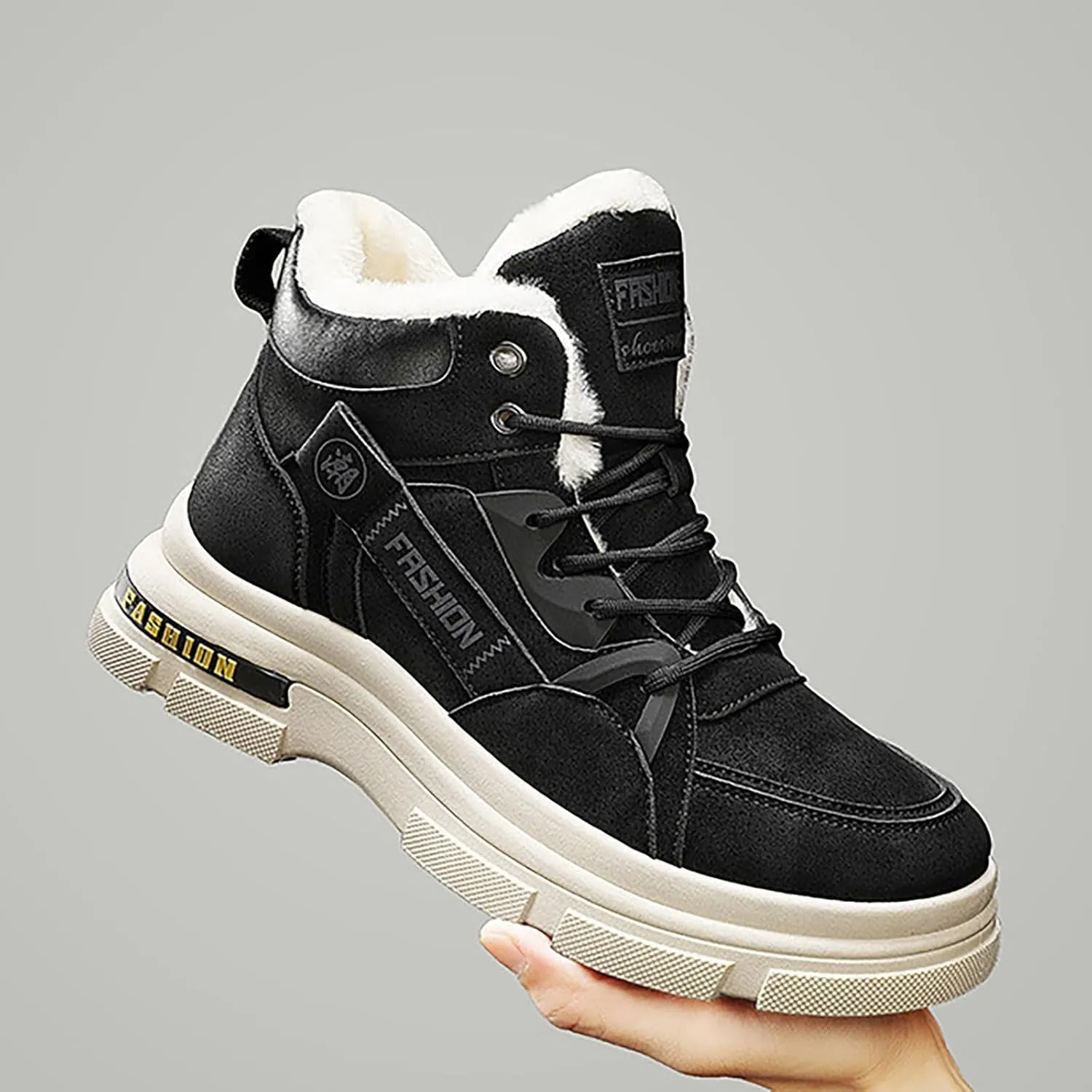 Men's Work Boots with Zipper Hiking Sneakers Shoes with Hook Loop Women Safety Shoes Business Casual Slip On Platform Shoes Lightweight Comfortable Hike Grounded Footwear