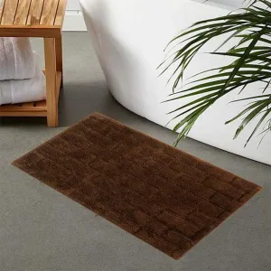 Mocha Brown Tiled Cotton Bathmat