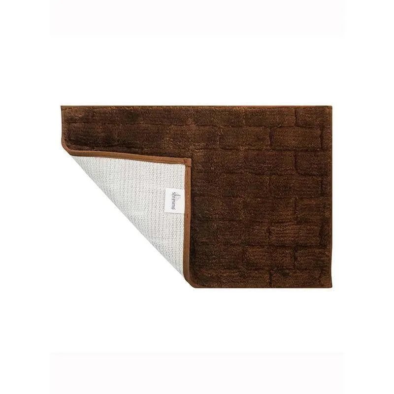 Mocha Brown Tiled Cotton Bathmat