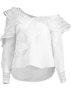 One Shoulder Frilled Top