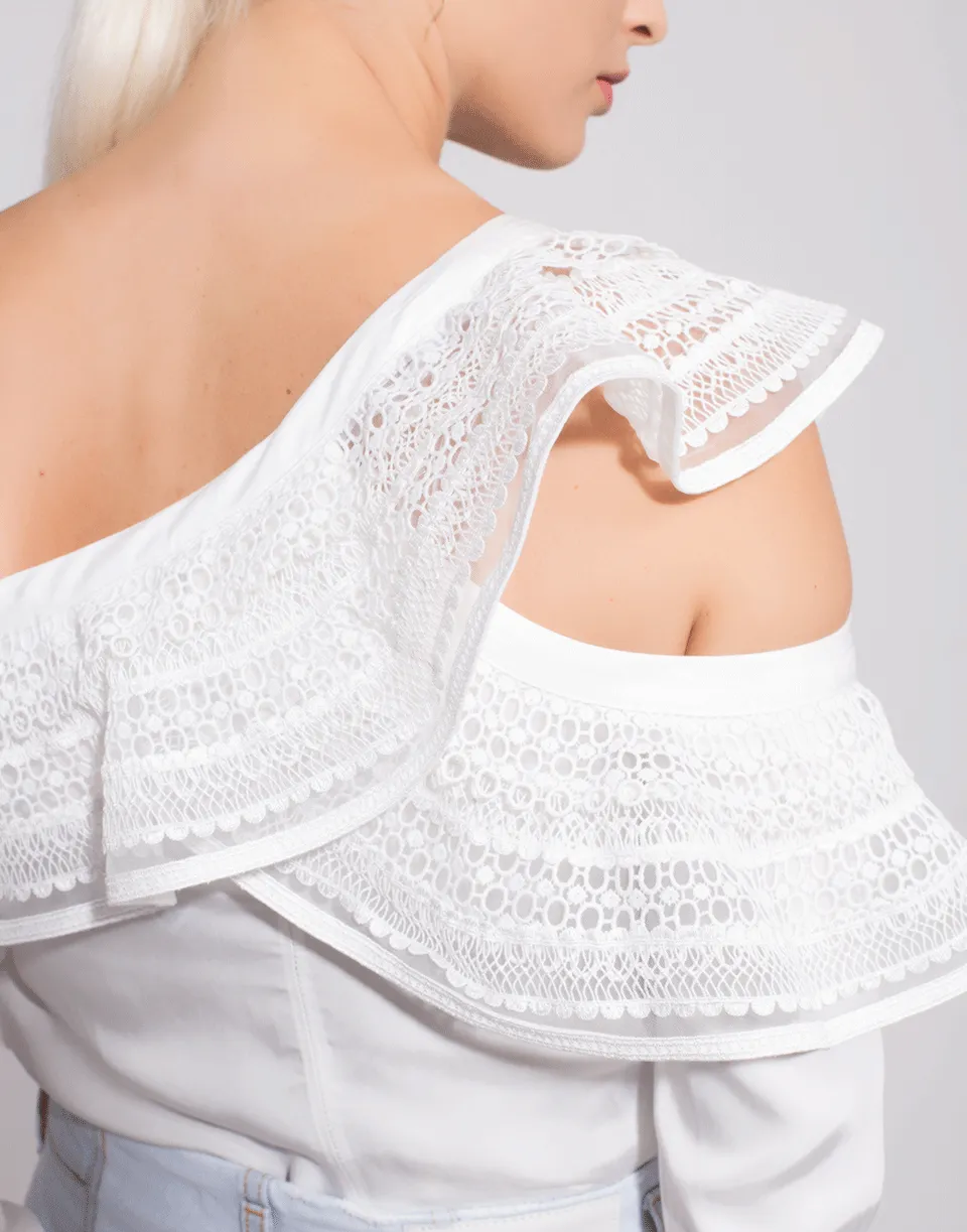 One Shoulder Frilled Top