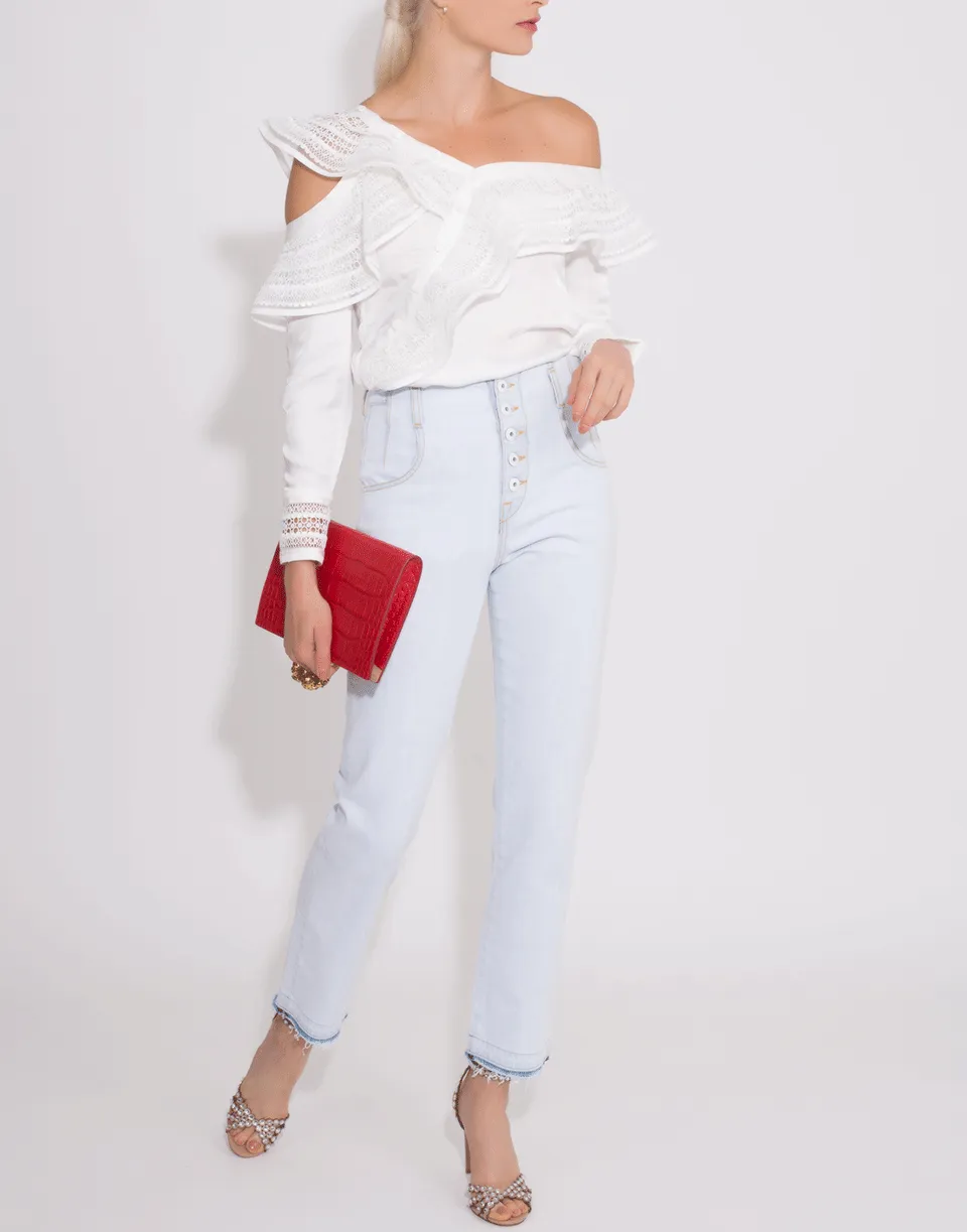 One Shoulder Frilled Top