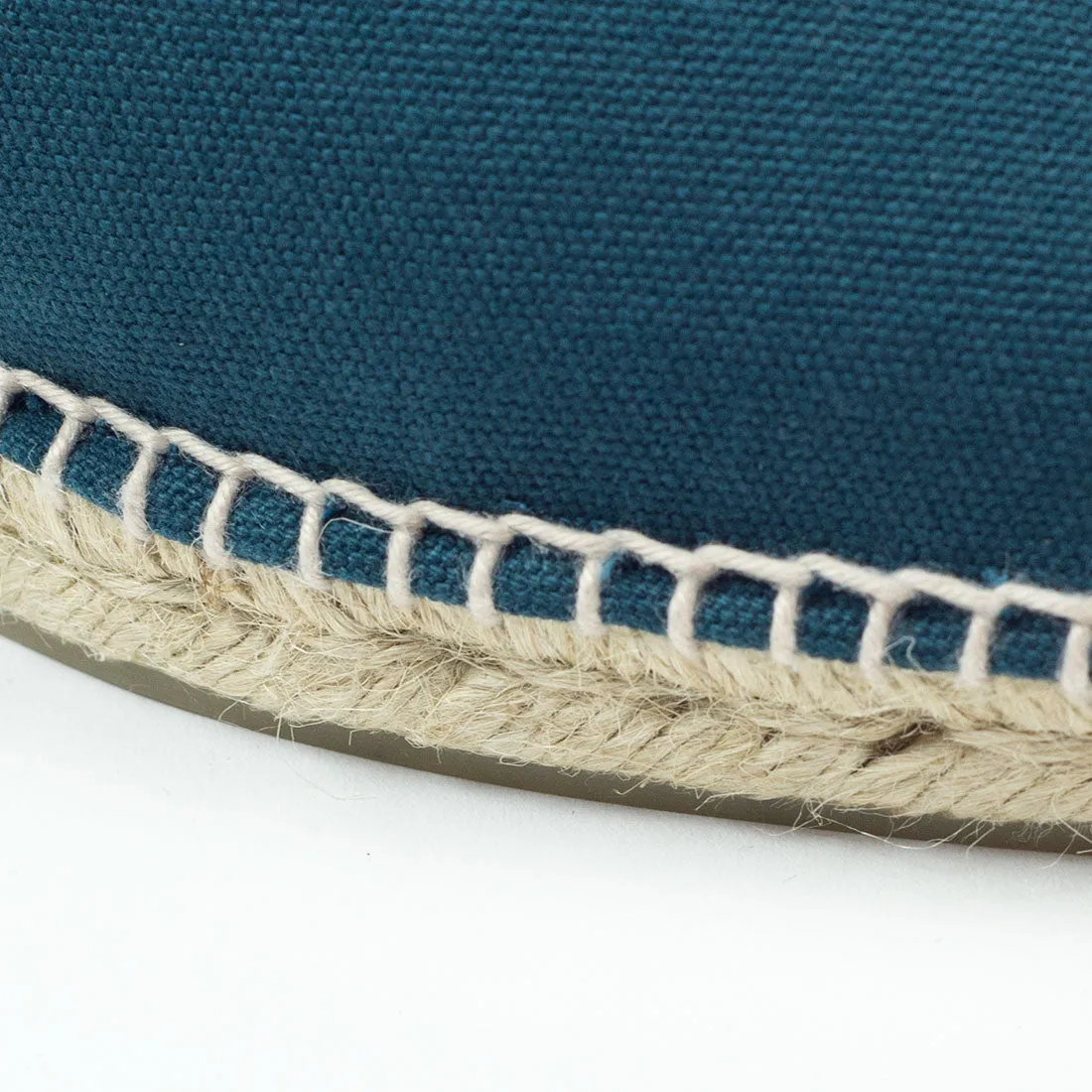 Petrol color espadrilles with natural sole