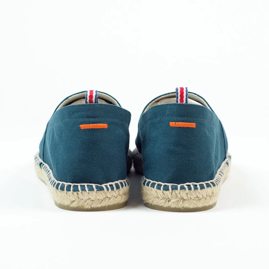 Petrol color espadrilles with natural sole