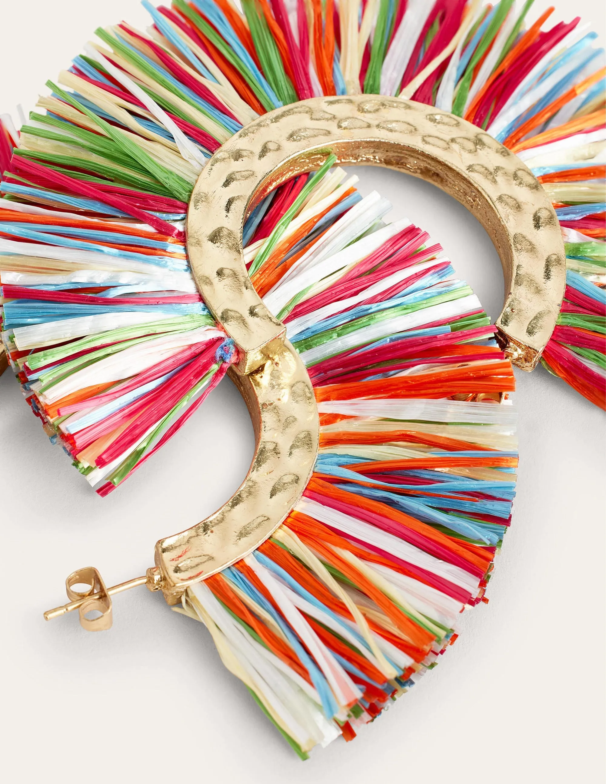 Raffia Hoop Earrings-Multi
