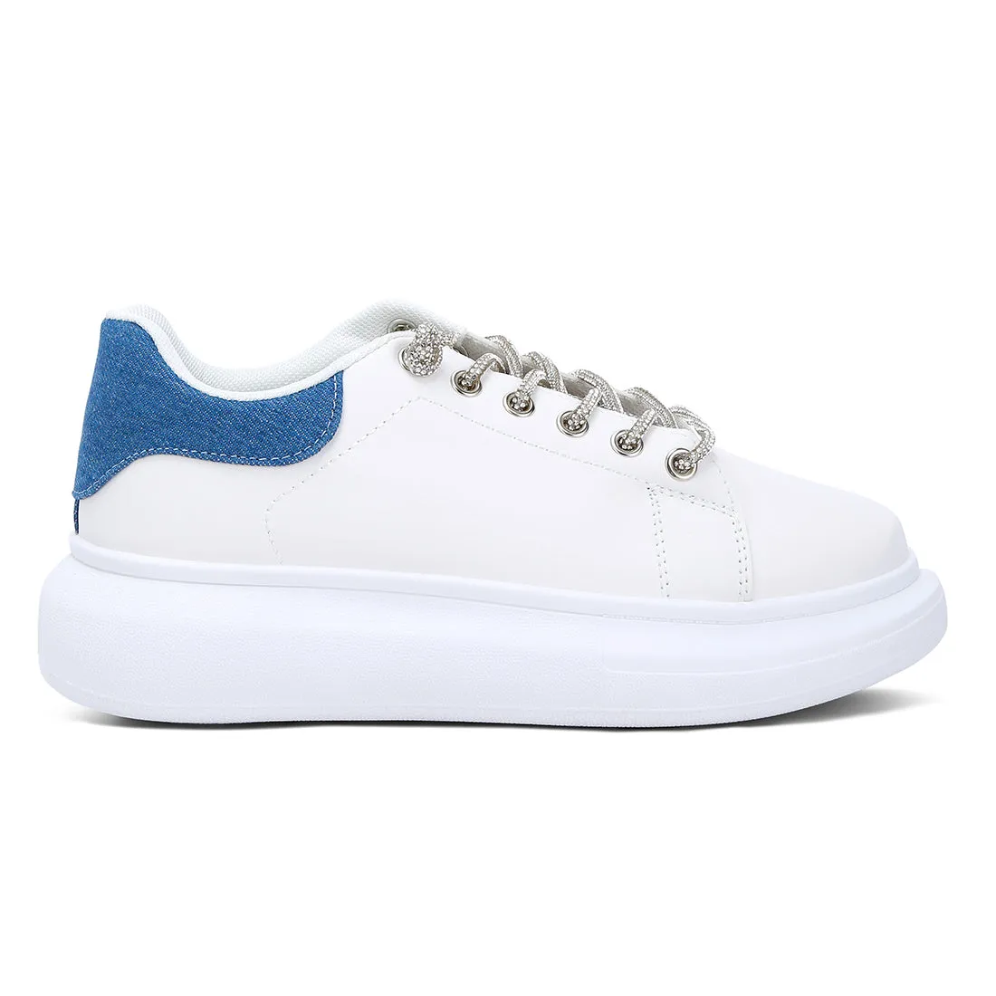 Rhinestones Lace Up Sneakers