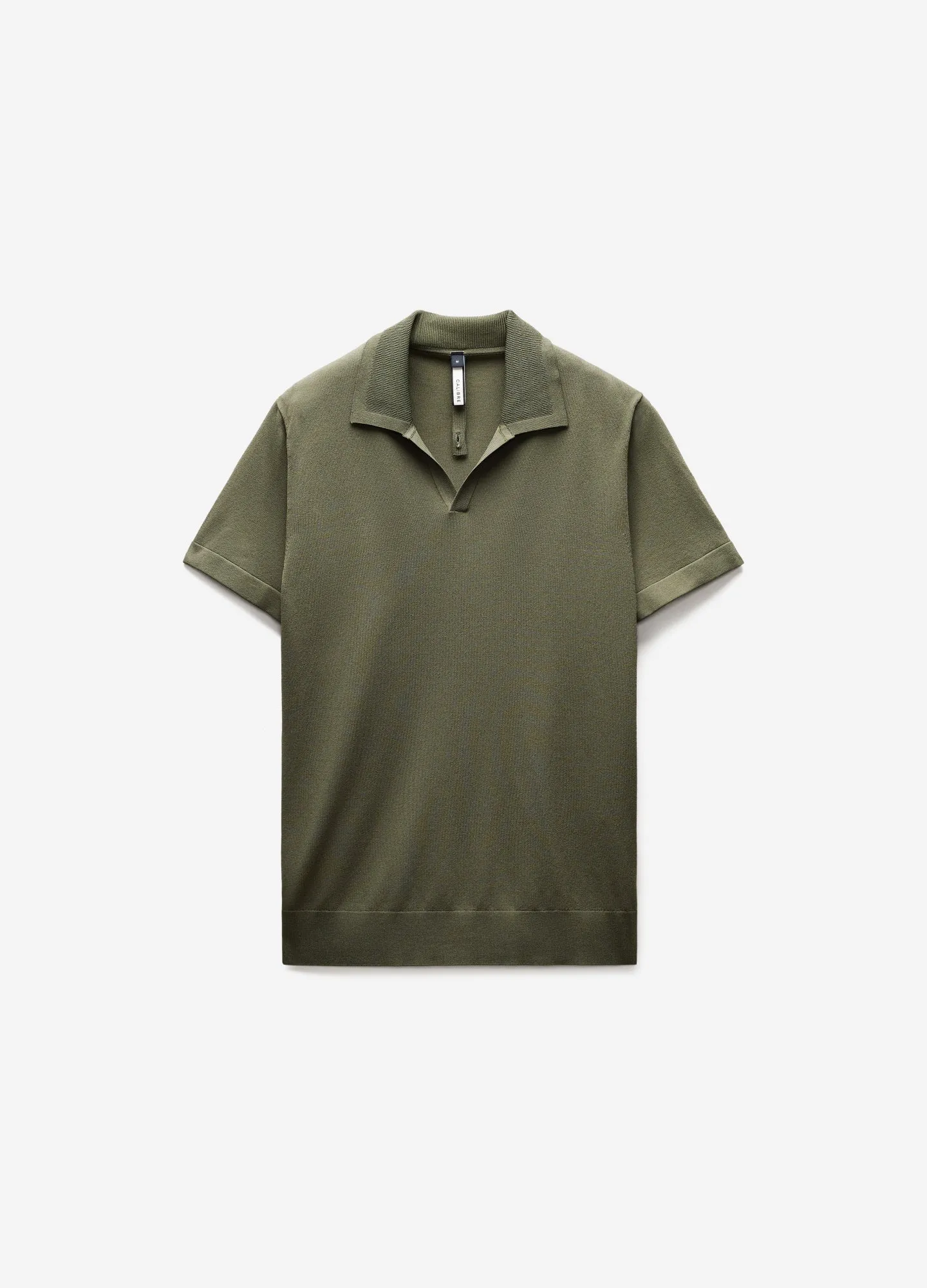 Rib Collar Tech Knit Polo Light Khaki