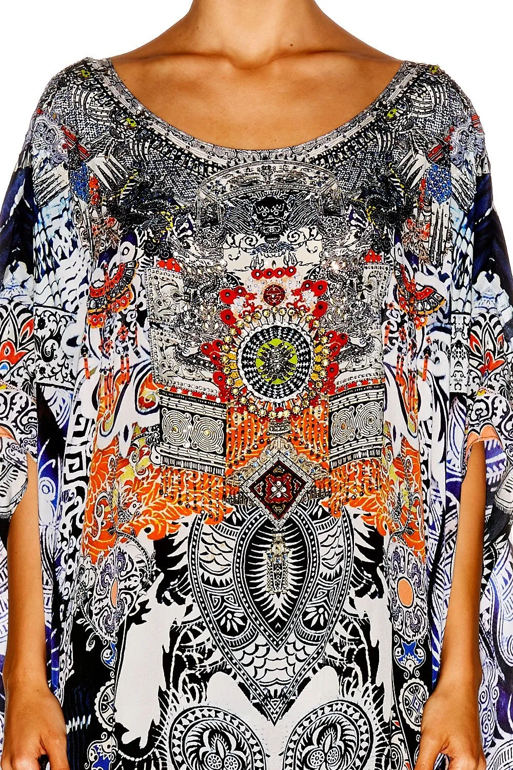 ROUND NECK KAFTAN HEART OF HONG