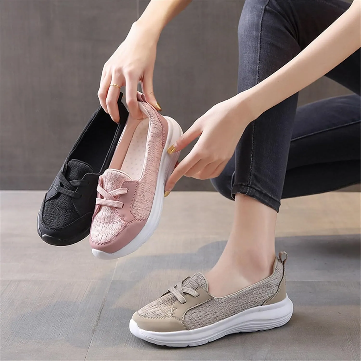 Running Shoes for Women Boots Casual Shoes Slip On White Platform Sneakers Sneakers Walking Memory Foam Athletic Black Tennis Shoe White Loafers