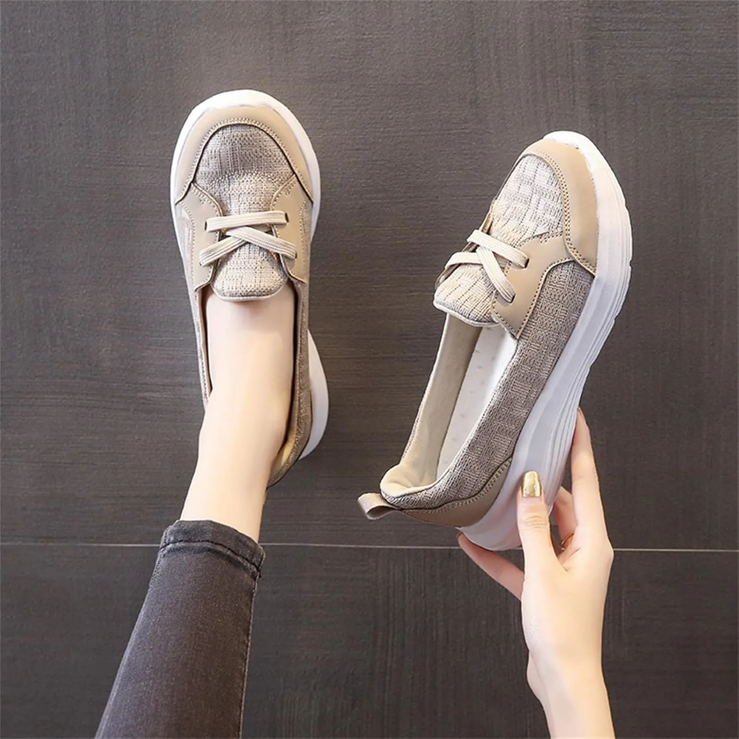Running Shoes for Women Boots Casual Shoes Slip On White Platform Sneakers Sneakers Walking Memory Foam Athletic Black Tennis Shoe White Loafers