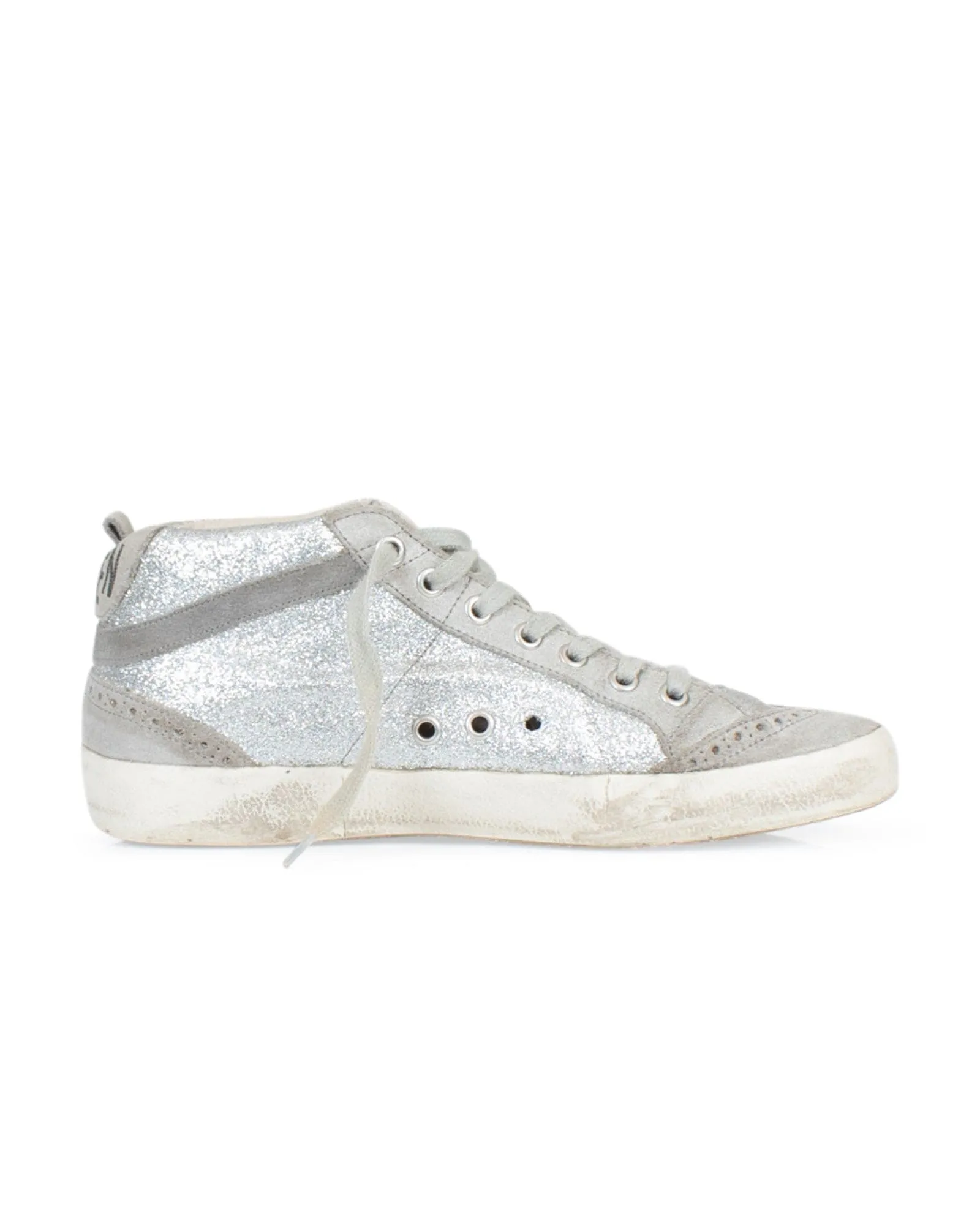 Silver Grey Mid Star High Top Sneakers