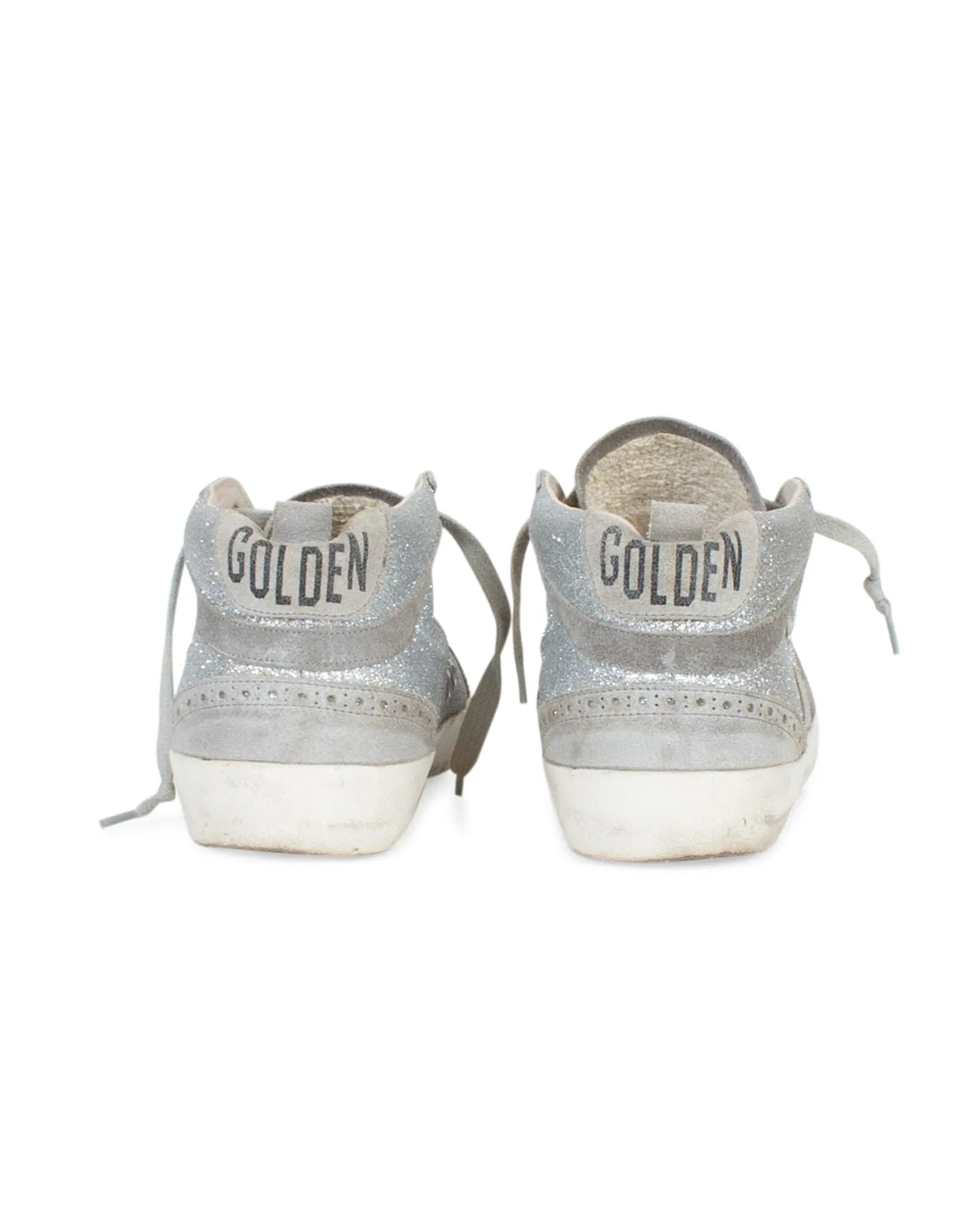 Silver Grey Mid Star High Top Sneakers