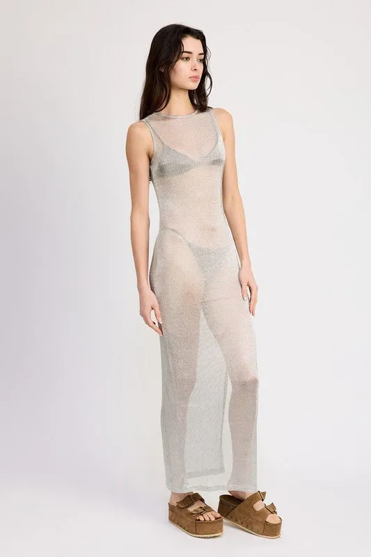 Silver Sheer Maxi Dress