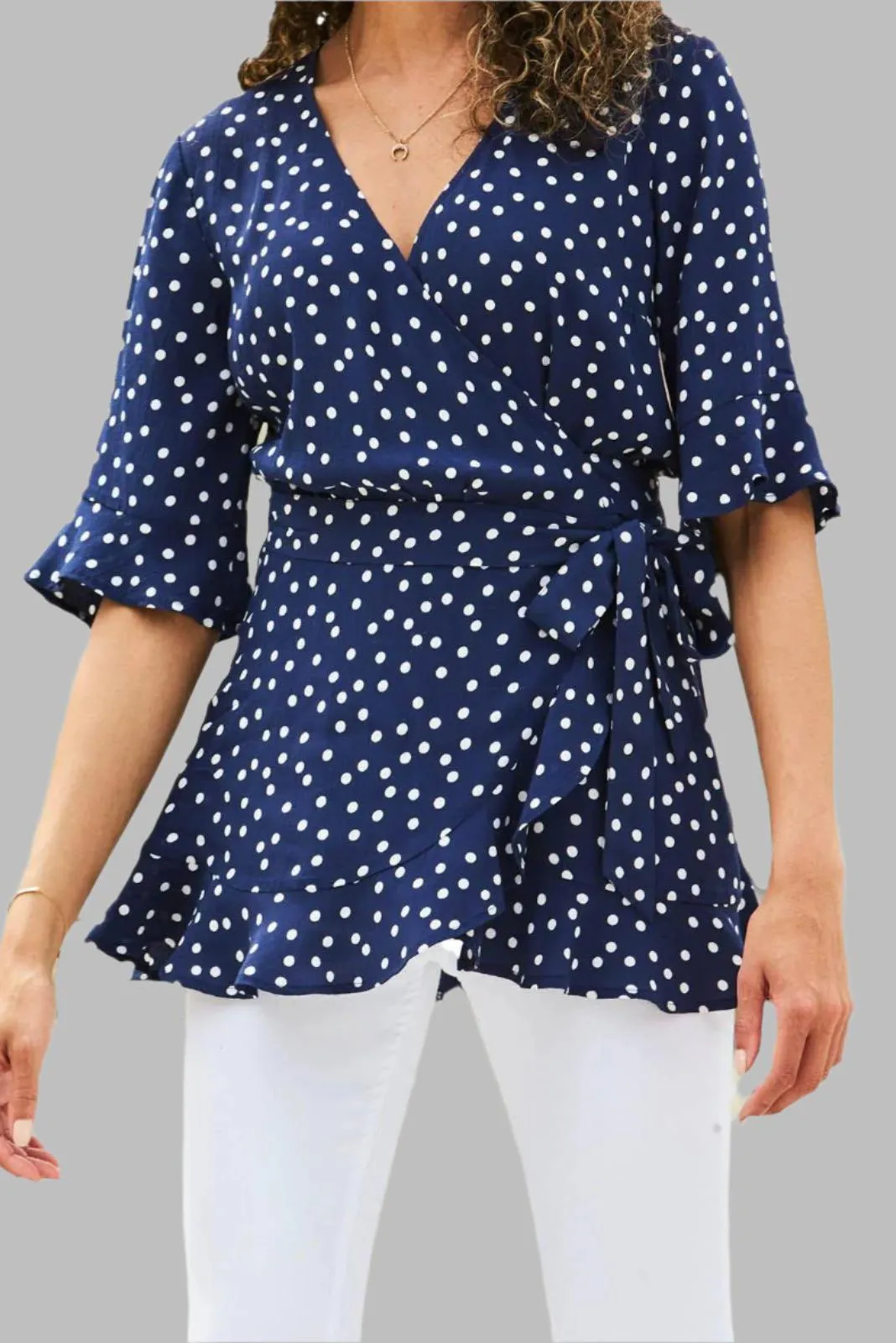 Spot Wrap Blouse